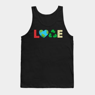 Love Earth Day Vintage Recycle Green Tank Top